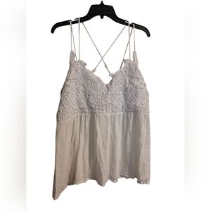 Cream Sleeveless Smocked Camisole Top